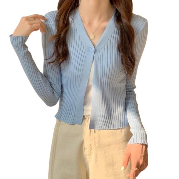 women's knits & tees autumn korean colour button up thin knitted cardigan long sleeves v neck solid color casual, White
women's knits & tees autumn korean colour button up thin knitted cardigan long sleeves v neck solid color casual, White