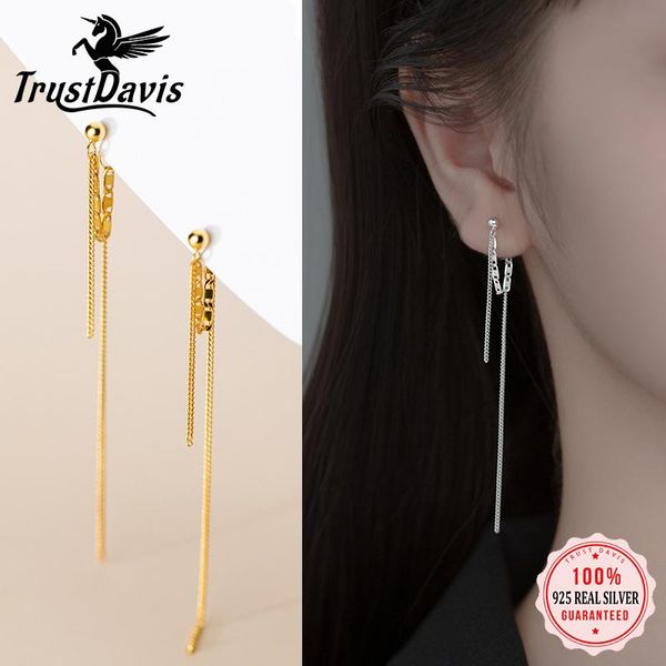 stud trustdavis real 100% 925 sterling silver long double chain earrings beautiful for women lady jewelry gift da2496, Golden;silver
stud trustdavis real 100% 925 sterling silver long double chain earrings beautiful for women lady jewelry gift da2496, Golden;silver
