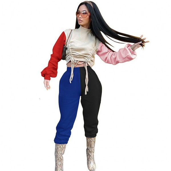 colors splice strand woman's sweatshirt ensemble crop and pants 2 piece outfits 2021 new streetwear matching set gtl4, Gray
colors splice strand woman's sweatshirt ensemble crop and pants 2 piece outfits 2021 new streetwear matching set gtl4, Gray
