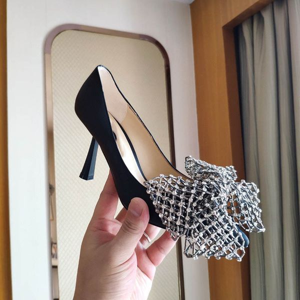 pump shoes women's spring and summer rhinestone bowtie thin heel pointed toe fashion dress shoe for ladies high heels party wedding pin, Black
pump shoes women's spring and summer rhinestone bowtie thin heel pointed toe fashion dress shoe for ladies high heels party wedding pin, Black