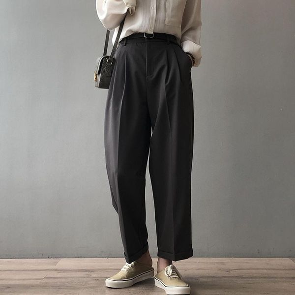 women's pants & capris 2021 autumn trouser suit long vintage korean style wide-legged high-waist loose drape casual female clothing, Black;white
women's pants & capris 2021 autumn trouser suit long vintage korean style wide-legged high-waist loose drape casual female clothing, Black;white