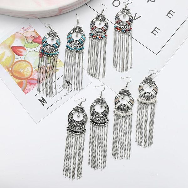 dangle & chandelier bohemian selling long alloy chain tassel earrings for women retro ethnic style hollow out geometric drop jewelry, Silver
dangle & chandelier bohemian selling long alloy chain tassel earrings for women retro ethnic style hollow out geometric drop jewelry, Silver