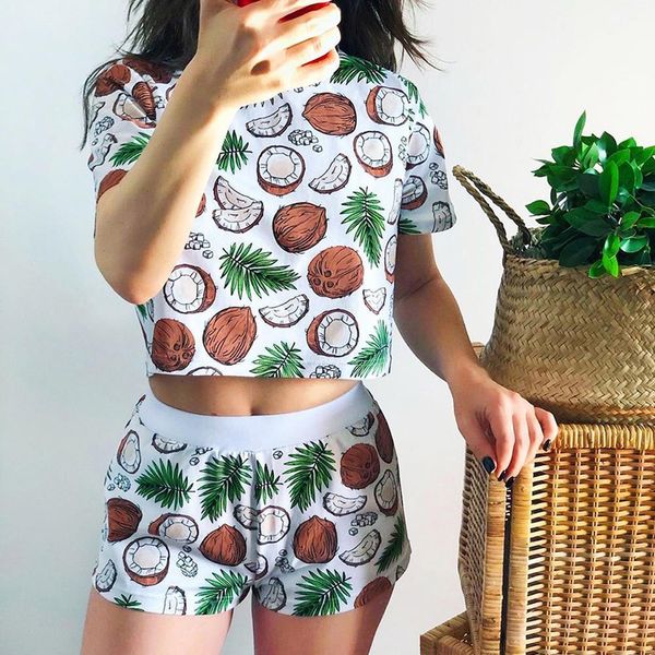 cute cotton pajamas for women girls coconut pattern printed short sets summer sleepwear pyjamas femme casual home clothes, Black;red
cute cotton pajamas for women girls coconut pattern printed short sets summer sleepwear pyjamas femme casual home clothes, Black;red