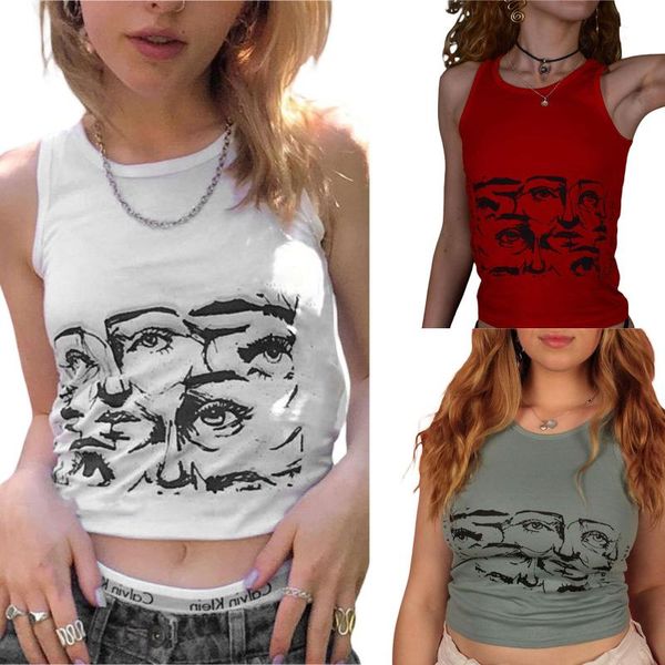 women's tanks & camis y2k fashion round neck tank portrait print summer sleeveless slim fit t-shirts 2021, White
women's tanks & camis y2k fashion round neck tank portrait print summer sleeveless slim fit t-shirts 2021, White