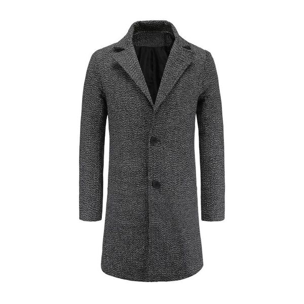 men's wool & blends casual trench coat solid color single breasted turn-down collar long woollen overcoat autumn winter business, Black
men's wool & blends casual trench coat solid color single breasted turn-down collar long woollen overcoat autumn winter business, Black