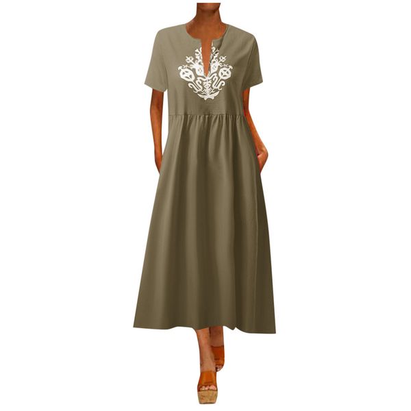 women dress plus size lady summer fashion vintage daily casual short sleeve print floral v neck boho beach dress vestidos s-5xl, Black;gray
women dress plus size lady summer fashion vintage daily casual short sleeve print floral v neck boho beach dress vestidos s-5xl, Black;gray