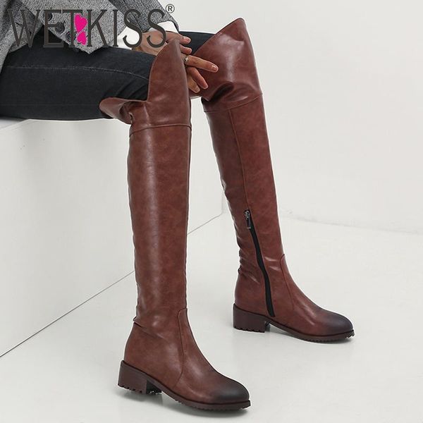 boots wetkiss motorcycle over the knee women zip boot female thick heels shoes ladies round toe casual winter big size 48, Black
boots wetkiss motorcycle over the knee women zip boot female thick heels shoes ladies round toe casual winter big size 48, Black