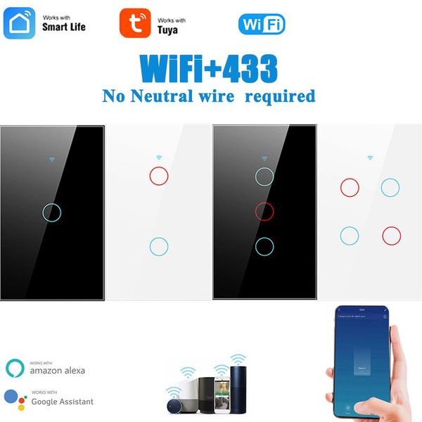 smart home control wifi light switch rf433 no neutral wire single fire life tuya app works with alexa google ac 100v-240v
smart home control wifi light switch rf433 no neutral wire single fire life tuya app works with alexa google ac 100v-240v