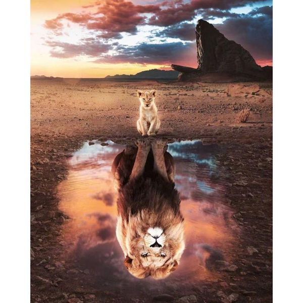 diamond painting 5d lion cross stitch mosaic embroidery rhinestone picture home decor