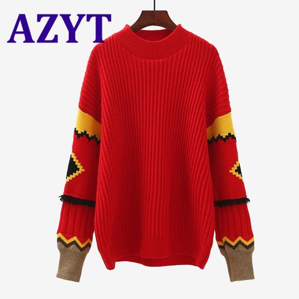 azyt autumn winter pullover women sweaters harajuku loose patchwork full sleeve knit jumpers women 2021 new knitwear female, White;black
azyt autumn winter pullover women sweaters harajuku loose patchwork full sleeve knit jumpers women 2021 new knitwear female, White;black