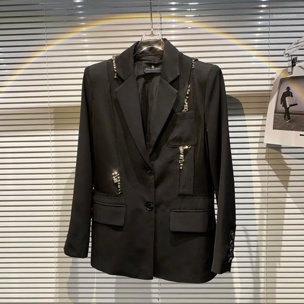 women's suits & blazers net red female 2021 fashion spring autumn long sleeve shiny diamonds straight single-breasted women suit coat, White;black
women's suits & blazers net red female 2021 fashion spring autumn long sleeve shiny diamonds straight single-breasted women suit coat, White;black