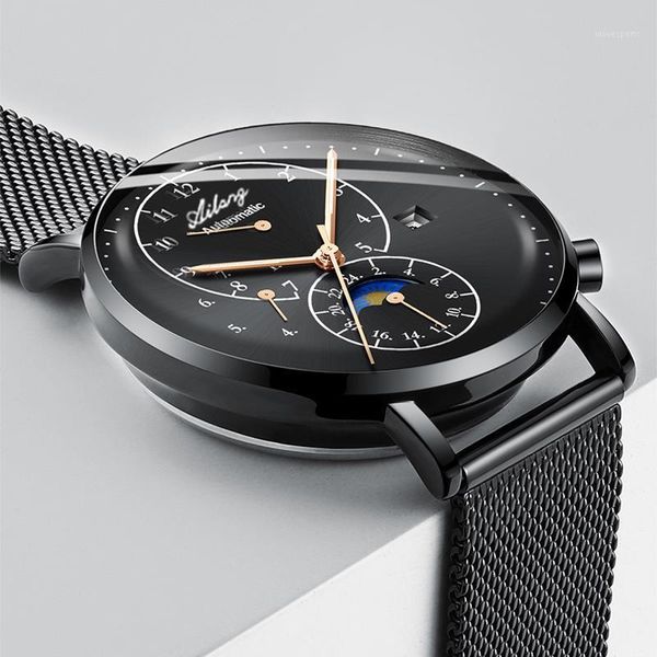 mechanical watch full steel black automatic mens watches casual luminous waterproof men wristwatches, Slivery;brown
mechanical watch full steel black automatic mens watches casual luminous waterproof men wristwatches, Slivery;brown