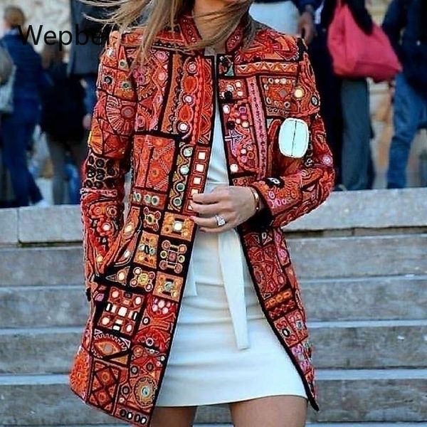 women's jackets wepbel printed mid-length cardigan jacket women long sleeve plus size loose outwear fashion open stitch female coats, Black;brown
women's jackets wepbel printed mid-length cardigan jacket women long sleeve plus size loose outwear fashion open stitch female coats, Black;brown