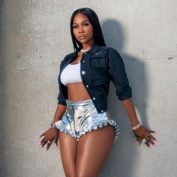 women's shorts summer gold short for women high waist casual loose solid patchwork ruched slim female, White;black
women's shorts summer gold short for women high waist casual loose solid patchwork ruched slim female, White;black
