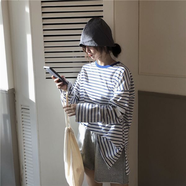 beginning autumn new korean version striped harajuku style around long-sleeve neck of the female shirt loose versatile color y9hs, White
beginning autumn new korean version striped harajuku style around long-sleeve neck of the female shirt loose versatile color y9hs, White