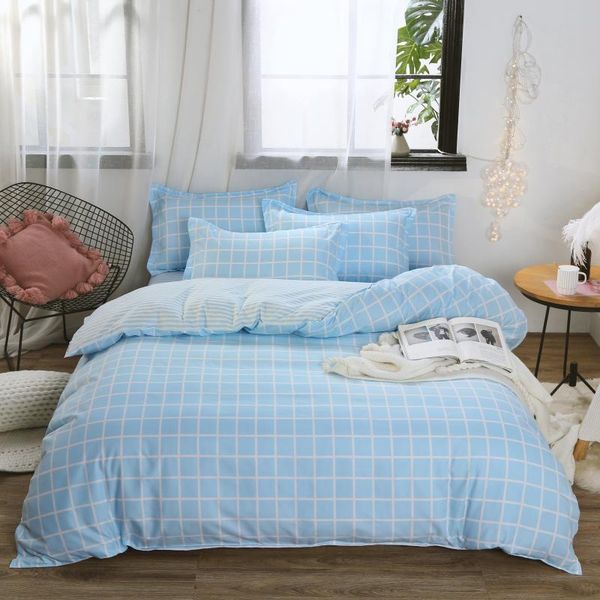 bedding sets white and blue grid set duvet cover pillowcase home textiles 2/3pcs bed linen king size dropship
bedding sets white and blue grid set duvet cover pillowcase home textiles 2/3pcs bed linen king size dropship