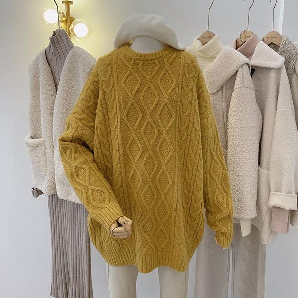 women's sweaters solid color pullover women casual autumn winter thick warm twist loose oversized harajuku vintage ladies knit pullover, White;black
women's sweaters solid color pullover women casual autumn winter thick warm twist loose oversized harajuku vintage ladies knit pullover, White;black