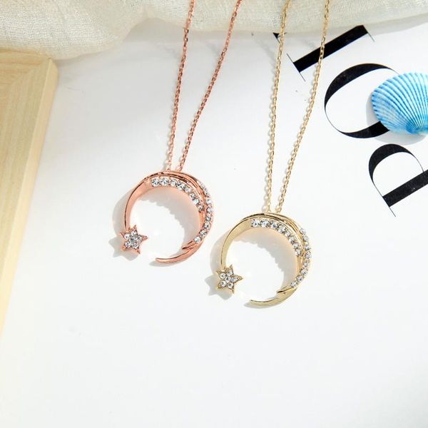 pendant necklaces fashion gold/rose gold color crystal moon necklace for women handmade appointmentdate gift jewelry acces, Silver
pendant necklaces fashion gold/rose gold color crystal moon necklace for women handmade appointmentdate gift jewelry acces, Silver