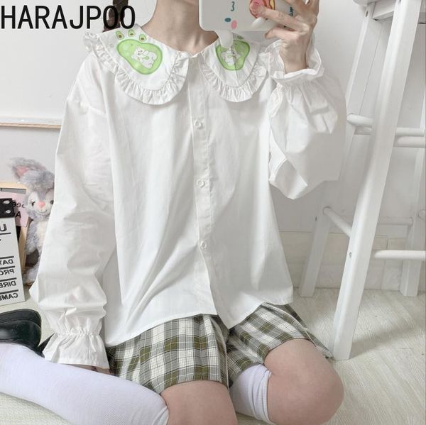 women's blouses & shirts harajpoo woman 2021 spring autumn girly cute little fresh kawaii print female long puff sleeve doll collar swe, White
women's blouses & shirts harajpoo woman 2021 spring autumn girly cute little fresh kawaii print female long puff sleeve doll collar swe, White