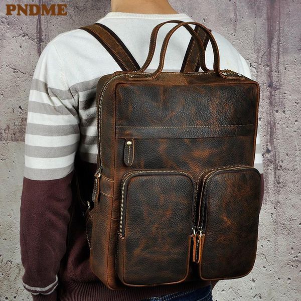 backpack pndme outdoor vintage genuine leather men's cowhide daily multi-pocket teen travel lapbagpack bookbags
backpack pndme outdoor vintage genuine leather men's cowhide daily multi-pocket teen travel lapbagpack bookbags