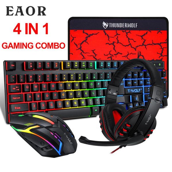 keyboard mouse combos eaor four-piece wired luminous gaming + headset pad set for deskpc netbook
keyboard mouse combos eaor four-piece wired luminous gaming + headset pad set for deskpc netbook