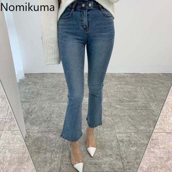 women's pants & capris nomikuma jeans woman korean high waist ankle-length trousers 2021 spring demin slim flare mujer 6f366, Black;white
women's pants & capris nomikuma jeans woman korean high waist ankle-length trousers 2021 spring demin slim flare mujer 6f366, Black;white
