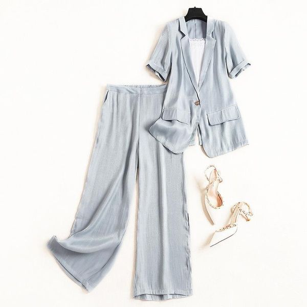 women's two piece pants solid color small suit stitching woven coat with sling casual high waist wide leg three-piece set ensemble femm, White
women's two piece pants solid color small suit stitching woven coat with sling casual high waist wide leg three-piece set ensemble femm, White