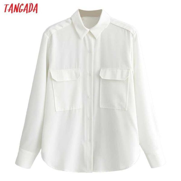 tangada women basic white shirts long sleeve solid turn down collar elegant office ladies work wear blouses yi28 210609
tangada women basic white shirts long sleeve solid turn down collar elegant office ladies work wear blouses yi28 210609