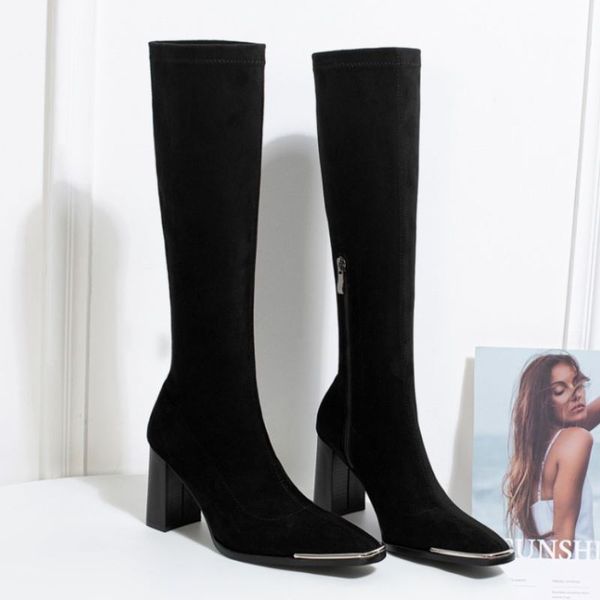 women knee boots fashion square toe thick high heel shoes woman zipper warm long boots office lady footwear size 34-39, Black
women knee boots fashion square toe thick high heel shoes woman zipper warm long boots office lady footwear size 34-39, Black