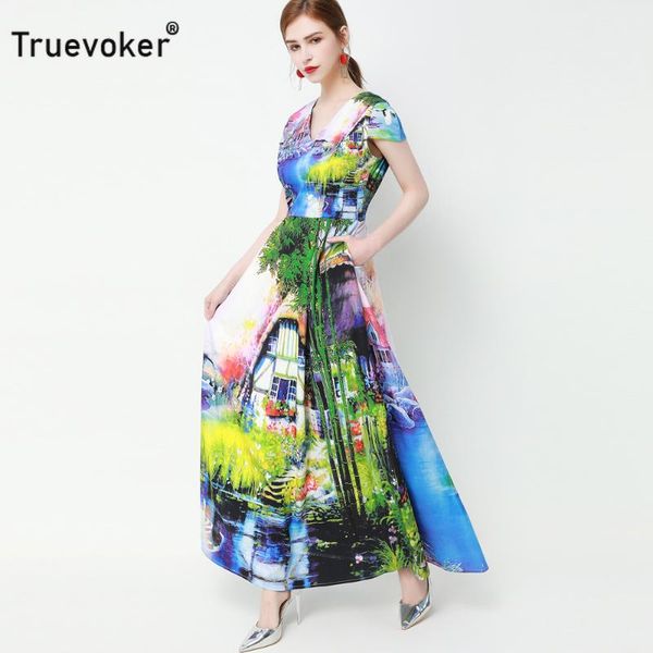 casual dresses truevoker summer runway fashion holiday dress women's short sleeve elegant printed maxi ladies resort long robe, Black;gray
casual dresses truevoker summer runway fashion holiday dress women's short sleeve elegant printed maxi ladies resort long robe, Black;gray