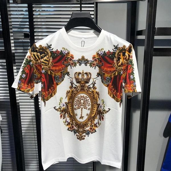men's t-shirts spring/summer european american short-sleeved t-shirt trends crown digital diamond luxury chic printing round neck, White;black
men's t-shirts spring/summer european american short-sleeved t-shirt trends crown digital diamond luxury chic printing round neck, White;black