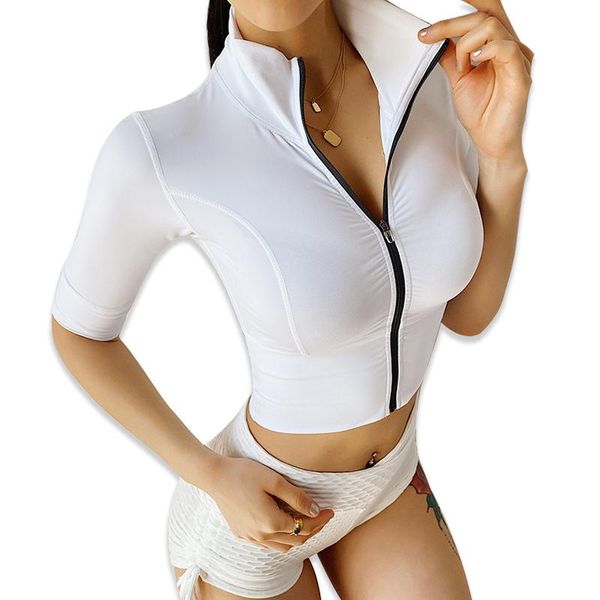 yoga outfit gym shirts women zipper half sleeve sport fitness crop outdoor running cycling elastic training sportswear
yoga outfit gym shirts women zipper half sleeve sport fitness crop outdoor running cycling elastic training sportswear