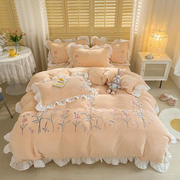bedding sets super soft coral fleece warm cozy flowers embroidery princess ste velvet quilt cover comforter set blanket pillowcases
bedding sets super soft coral fleece warm cozy flowers embroidery princess ste velvet quilt cover comforter set blanket pillowcases