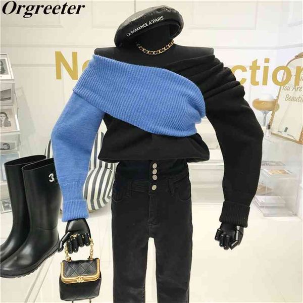 spring fall multi wearing sweater block color pullovers women stylish jumper slim hit knitted 210602, White;black
spring fall multi wearing sweater block color pullovers women stylish jumper slim hit knitted 210602, White;black