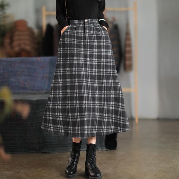 johnature women vintage plaid a-line skirts cotton blend button 2021 spring new korean style female soft casual skirts, Black
johnature women vintage plaid a-line skirts cotton blend button 2021 spring new korean style female soft casual skirts, Black