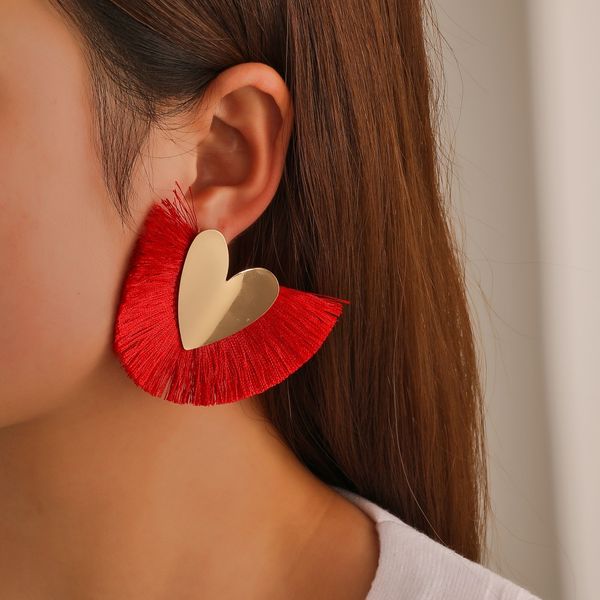 s2644 bohemian fashion jewelry fan tassels dangle stud earrings vintage heart geomtric earrings, Golden;silver
s2644 bohemian fashion jewelry fan tassels dangle stud earrings vintage heart geomtric earrings, Golden;silver