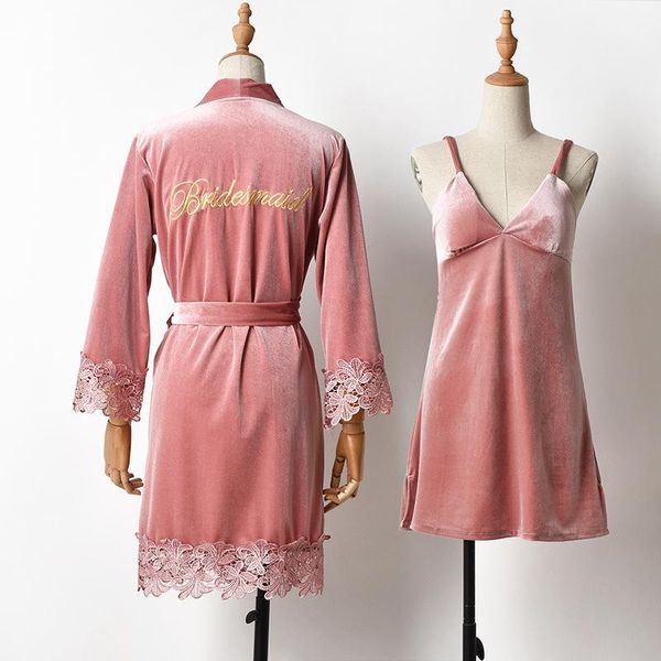 women's sleepwear velvet pink kimono bathrobe bride bridesmaid robe set women lace trim wedding gowns autumn winter nightwear, Black;red
women's sleepwear velvet pink kimono bathrobe bride bridesmaid robe set women lace trim wedding gowns autumn winter nightwear, Black;red