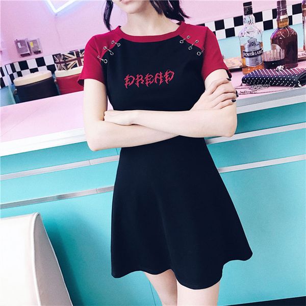 punk goth black jk dress harajuku punk short sleeve high waist dress streetwear college a line mini dress club outfit, Black;gray
punk goth black jk dress harajuku punk short sleeve high waist dress streetwear college a line mini dress club outfit, Black;gray