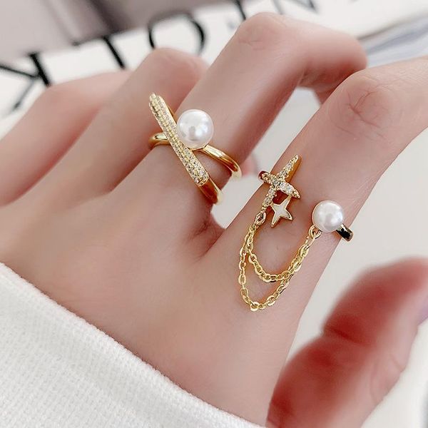 cluster rings 2021 arrival 14k gold plated star tassel pearl adjustable for women zircon wedding, Golden;silver
cluster rings 2021 arrival 14k gold plated star tassel pearl adjustable for women zircon wedding, Golden;silver