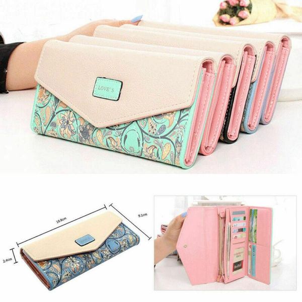 wallets women lady envelope pu leather wallet floral print fashion ladies card button clutch purse long handbag bag, Red;black
wallets women lady envelope pu leather wallet floral print fashion ladies card button clutch purse long handbag bag, Red;black