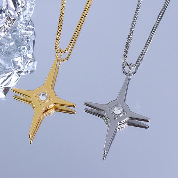 pendant necklaces titanium steel zircon star cross necklace for women french clavicle choker chain jewelry trendy collier wholesale envio gr, Silver
pendant necklaces titanium steel zircon star cross necklace for women french clavicle choker chain jewelry trendy collier wholesale envio gr, Silver