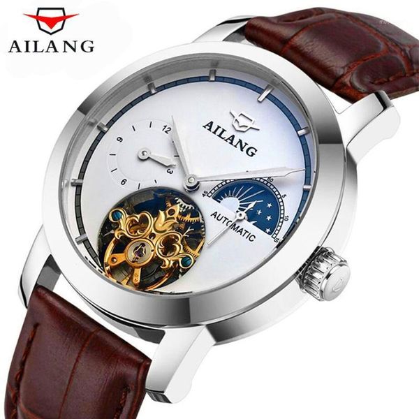 tourbillon hollow luxury men's sport watches men automatic mechanical waterproof 50m leather military watch man clock 2021 wristwatches, Slivery;brown
tourbillon hollow luxury men's sport watches men automatic mechanical waterproof 50m leather military watch man clock 2021 wristwatches, Slivery;brown