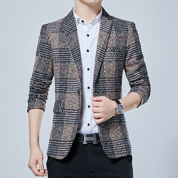 2021 new luxury classic men's plaid blazer autumn spring fashion long suit xpyi, White;black
2021 new luxury classic men's plaid blazer autumn spring fashion long suit xpyi, White;black