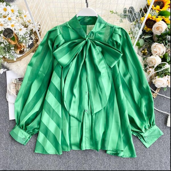 womens shirt sprin autumn new satin shirt bow collar puff sleeve loose office lady women blouse tide plus size ml671, White
womens shirt sprin autumn new satin shirt bow collar puff sleeve loose office lady women blouse tide plus size ml671, White