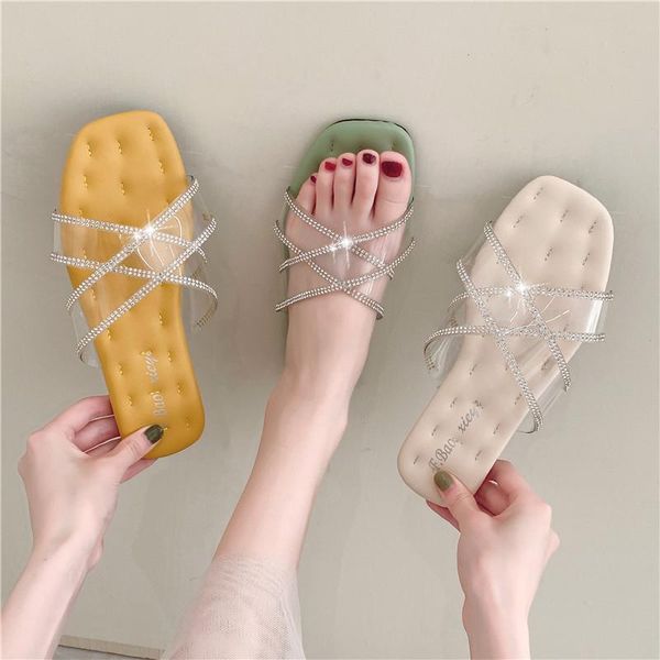 slippers 2021 women female summer beach slides flip flops outdoor flat shoes woman transparent crystal solid, Black
slippers 2021 women female summer beach slides flip flops outdoor flat shoes woman transparent crystal solid, Black