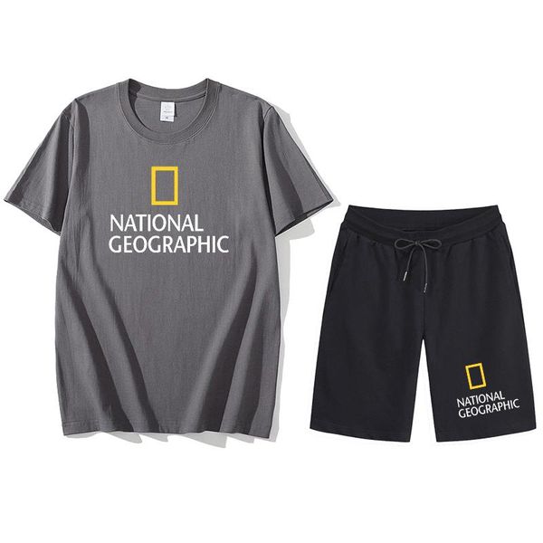 men's tracksuits two-piece sports t-shirt shorts 100% cotton national geography flag suit summer 2021, Gray
men's tracksuits two-piece sports t-shirt shorts 100% cotton national geography flag suit summer 2021, Gray