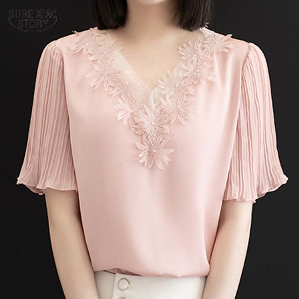 women's blouses & shirts fashion v-neck lace female chiffon shirt summer gentle temperament lady short-sleeved women chemisier femme 15, White
women's blouses & shirts fashion v-neck lace female chiffon shirt summer gentle temperament lady short-sleeved women chemisier femme 15, White