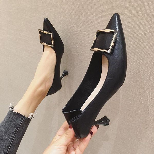 dress shoes 2021 elegant metal belt buckle women's office fashion patent leather women pumps pointed toe high heels shallow, Black
dress shoes 2021 elegant metal belt buckle women's office fashion patent leather women pumps pointed toe high heels shallow, Black