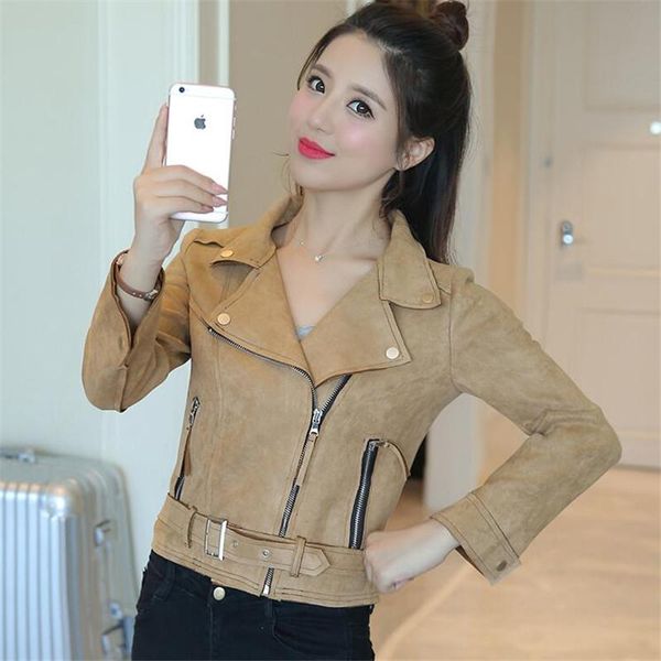 women's jackets 2021 short slim coats casual windbreaker jacket motorcycle lapel women female outwear spring autumn, Black;brown
women's jackets 2021 short slim coats casual windbreaker jacket motorcycle lapel women female outwear spring autumn, Black;brown