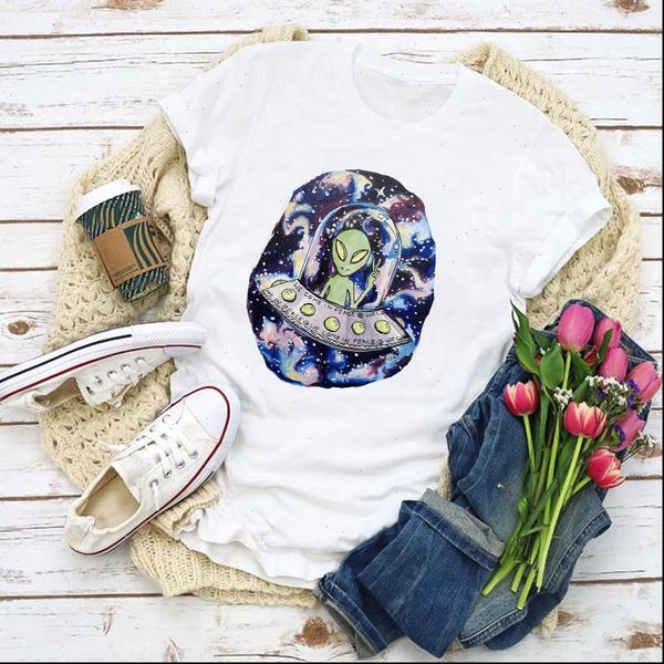 women graphic cartoon ufo peace print cute summer t shirt lady clothes womens clothing tee female t shirt, White
women graphic cartoon ufo peace print cute summer t shirt lady clothes womens clothing tee female t shirt, White